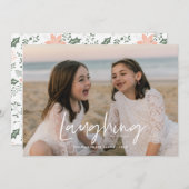 Lach helemaal wit feestdagenkaart (Voorkant / Achterkant)