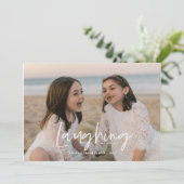 Lach helemaal wit feestdagenkaart (Staand voorkant)