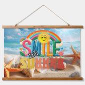 Lach Hello Zomer Tijd Hangend Wandkleed (Voorkant)