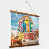 Lach Hello Zomer Tijd Hangend Wandkleed (Gebogen)