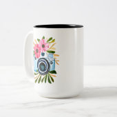 Lach, het is een gloednieuwe dag tweekleurige koffiemok (Voorkant links)