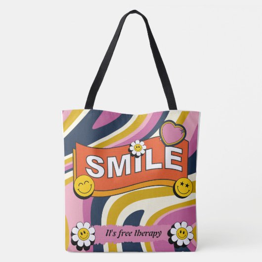 Lach. Het is gratis therapie Canvas tas (Achterkant)