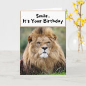 Lach. Het is jouw verjaardag - Lion Kaart (Gele Bloem)