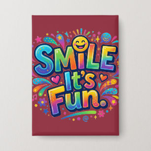 Lach Het Is Leuk T-Shirt – Positieve Vibes Grafisc Button