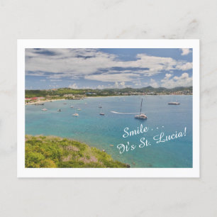 "Lach. . Het is Saint Lucia." Briefkaart