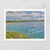 "Lach. . Het is Saint Lucia." Briefkaart (Voorkant)