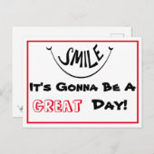 Lach, het wordt een geweldige dag briefkaart (Voorkant / Achterkant)