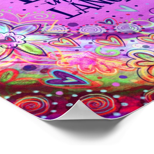 Lach in dezelfde taal Paarse Inspirerend Poster (Hoek)