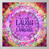 Lach in dezelfde taal Paarse Inspirerend Poster (Voorkant)
