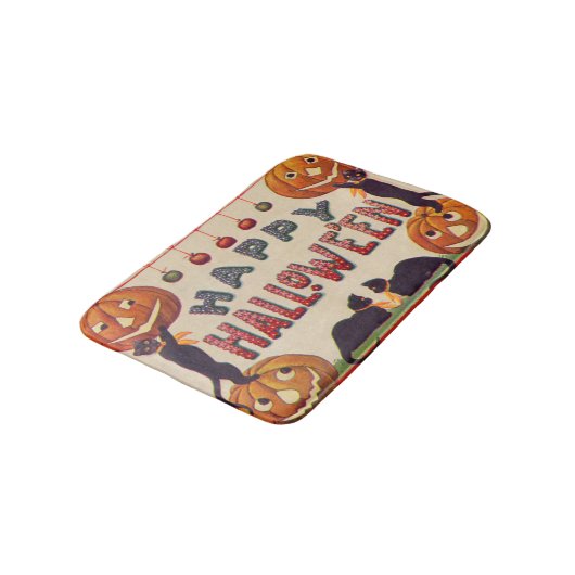Lach Jack O Lantern Pumpkin Black Cat Apples Badmat (Gekanteld)