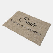 Lach Je bent op Camera Deur Jute Mat (Schuin)