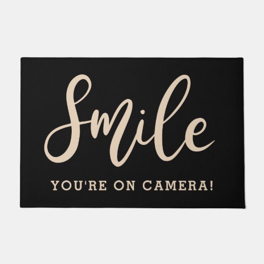 Lach je op camera cameramonitoring deurmat (Voorkant)