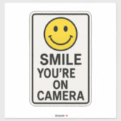 Lach, je staat op camera bord sticker (Vel)