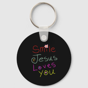 ‘Lach Jezus houdt van je’ Aangepaste christelijke Sleutelhanger