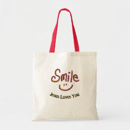 Lach Jezus houdt van je Christelijke citaat  Tote Bag