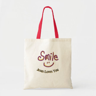 Lach Jezus houdt van je Christelijke citaat Tote Bag