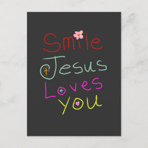 ‘Lach Jezus houdt van je’ Christelijke quote Briefkaart