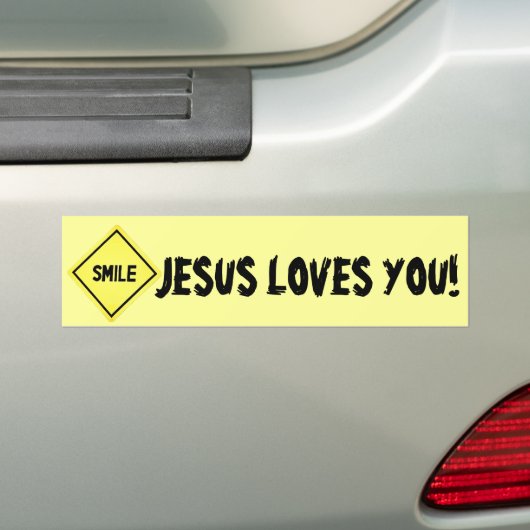 Lach, Jezus houdt van je klassieke Bumpersticker (Op auto)
