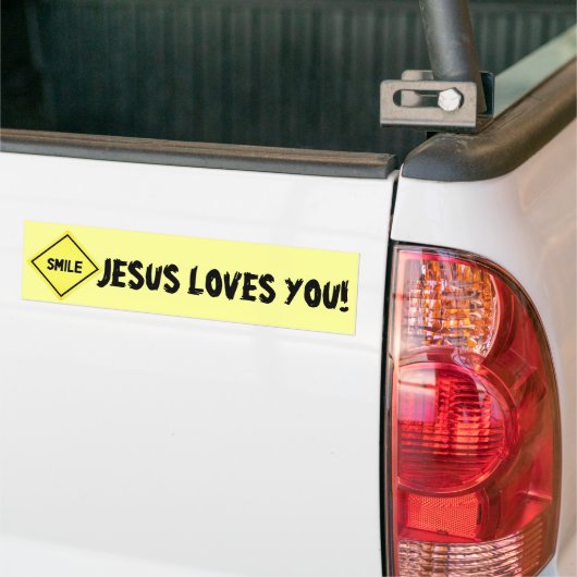 Lach, Jezus houdt van je klassieke Bumpersticker (Op Truck)