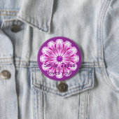 Lach, Jezus houdt van je! Ronde Button 7,6 Cm (In situ)