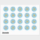 Lach Jezus Houdt Van Jou Gele Blauwe Sticker (Vel)