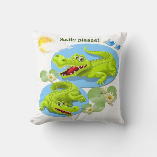 Lach Krokodil! Kussen (Voorkant)