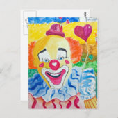 Lach Larry the Clown Briefkaart (Voorkant / Achterkant)