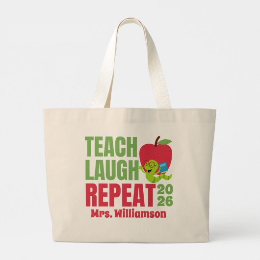 Lach, leer, herhaal de Canvas tas van de leraar (Achterkant)