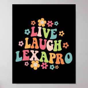 Lach Lexapro Groovy Mental Health Therapeut Anxie Poster