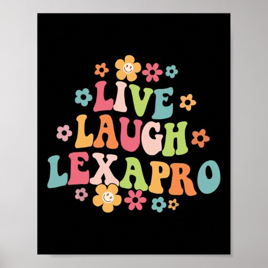 Lach Lexapro Groovy Mental Health Therapeut Anxie Poster (Voorkant)