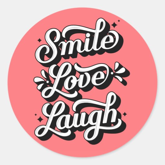 Lach. Liefde. Laugh. /Stickers Ronde Sticker (Voorkant)