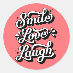 Lach. Liefde. Laugh. /Stickers Ronde Sticker