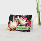 Lach Lily Flowers Birthday Kaart (Voorkant)