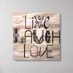 Lach live uit naar roestvrij houten wanddoek canvas afdruk