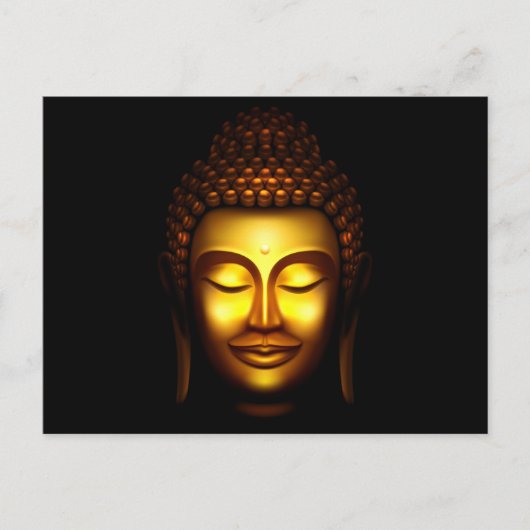Lach Lord Buddha Gold en Black Briefkaart (Voorkant)