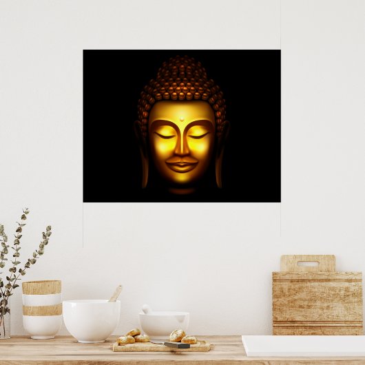 Lach Lord Buddha Gold en Black Poster (Keuken)