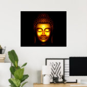 Lach Lord Buddha Gold en Black Poster (Thuiskantoor)