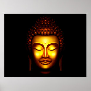 Lach Lord Buddha Gold en Black Poster
