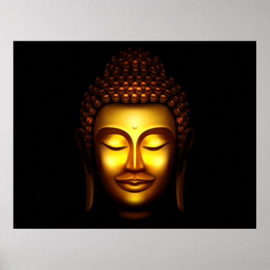 Lach Lord Buddha Gold en Black Poster (Voorkant)