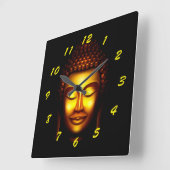 Lach Lord Buddha Gold en Black Vierkante Klok (Hoek)
