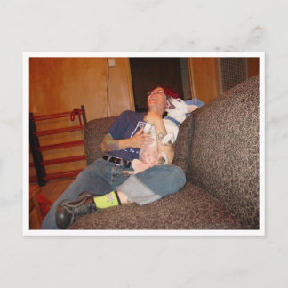 Lach met beste vriend briefkaart