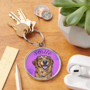 Lach Met Een Puppy Sleutelhanger