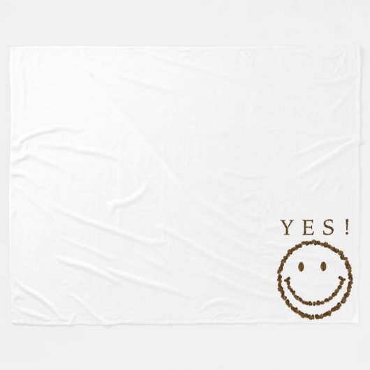 Lach met koffiebonen fleece deken (Voorkant (Horizontaal))