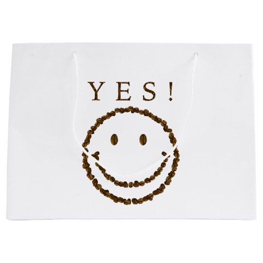 Lach met koffiebonen groot cadeauzakje (Voorkant)