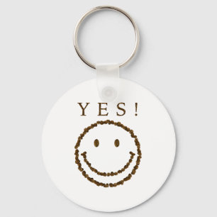 Lach met koffiebonen sleutelhanger