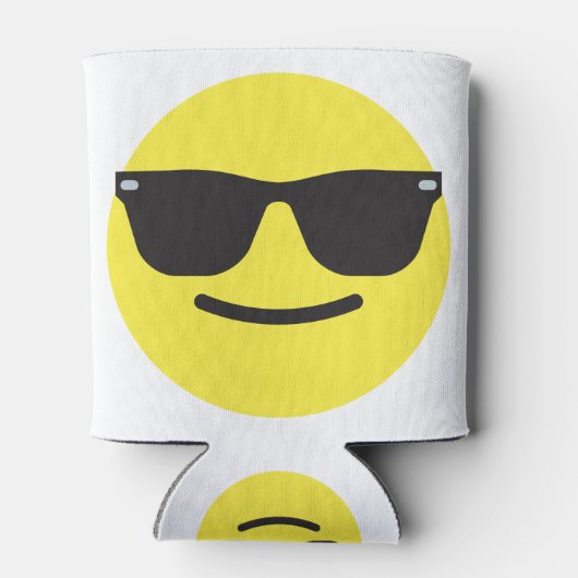 Lach met zonnebril naar Emoji-Mok Blikjeskoeler (Achterkant)