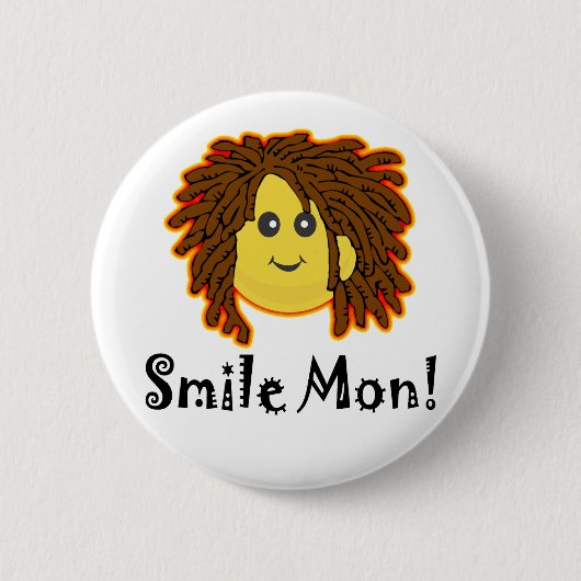 Lach Mon! Rasta Face Ronde Button 5,7 Cm (Voorkant)