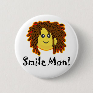 Lach Mon! Rasta Face Ronde Button 5,7 Cm