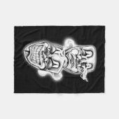 Lach nu Huil later Chicano Tattoo Flash Fleece Deken (Voorkant (Horizontaal))