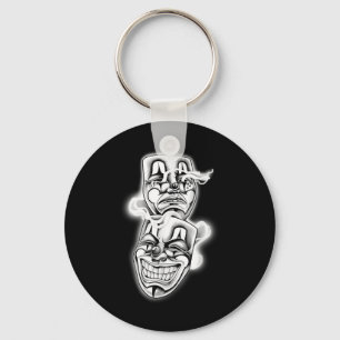 Lach nu Huil later Chicano Tattoo Flash Sleutelhanger